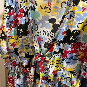 Multi Color floral dress with tie front